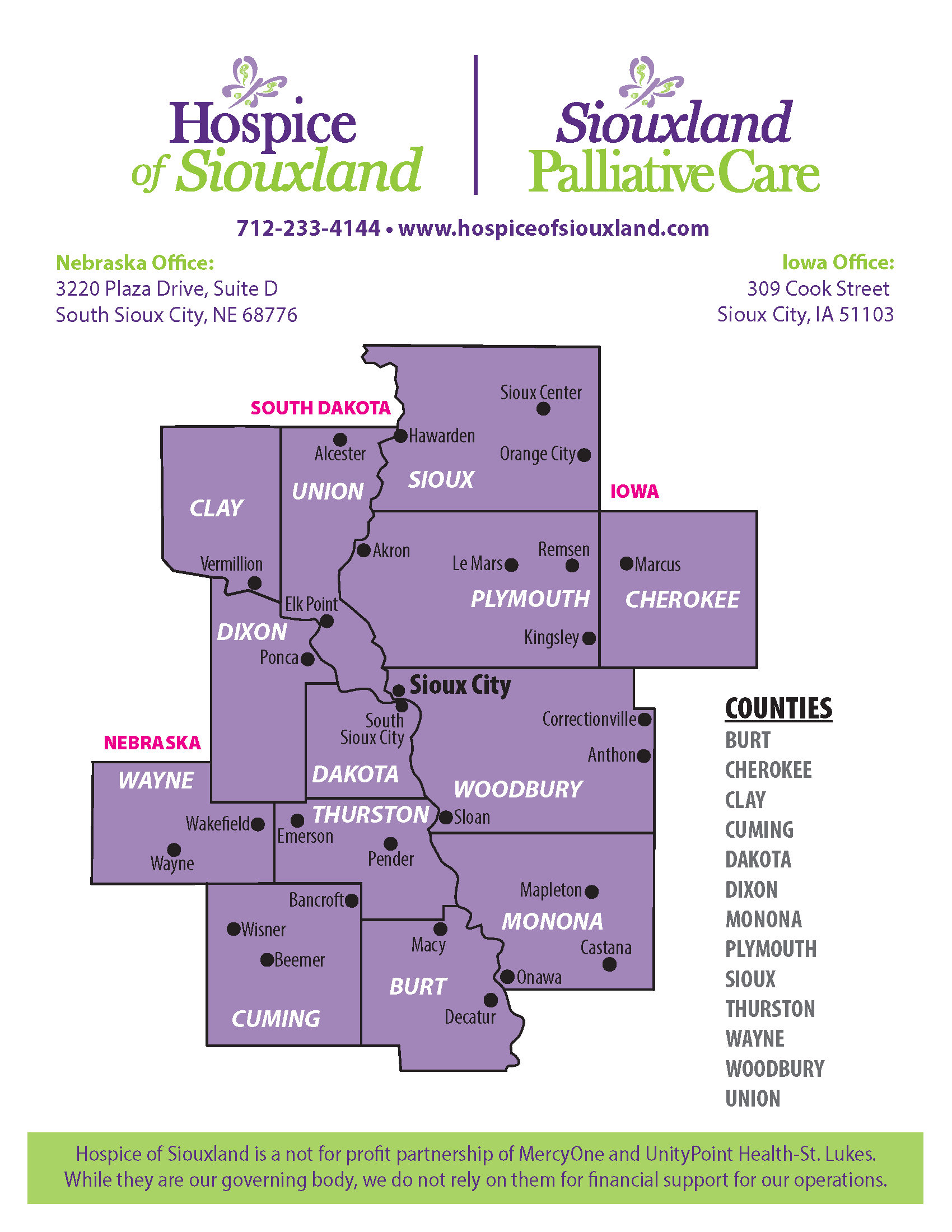 2023 Service Location Map