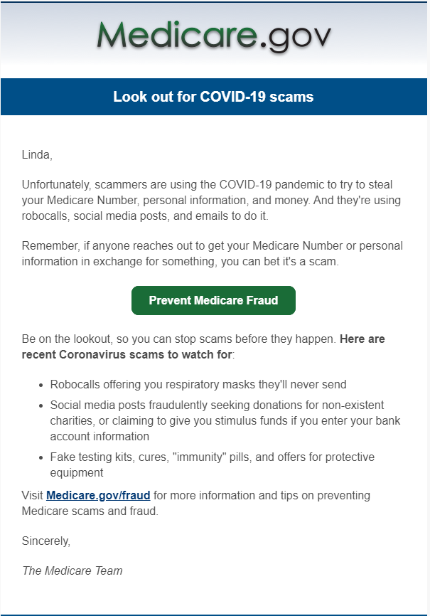 Look out for COVID-19 Scams