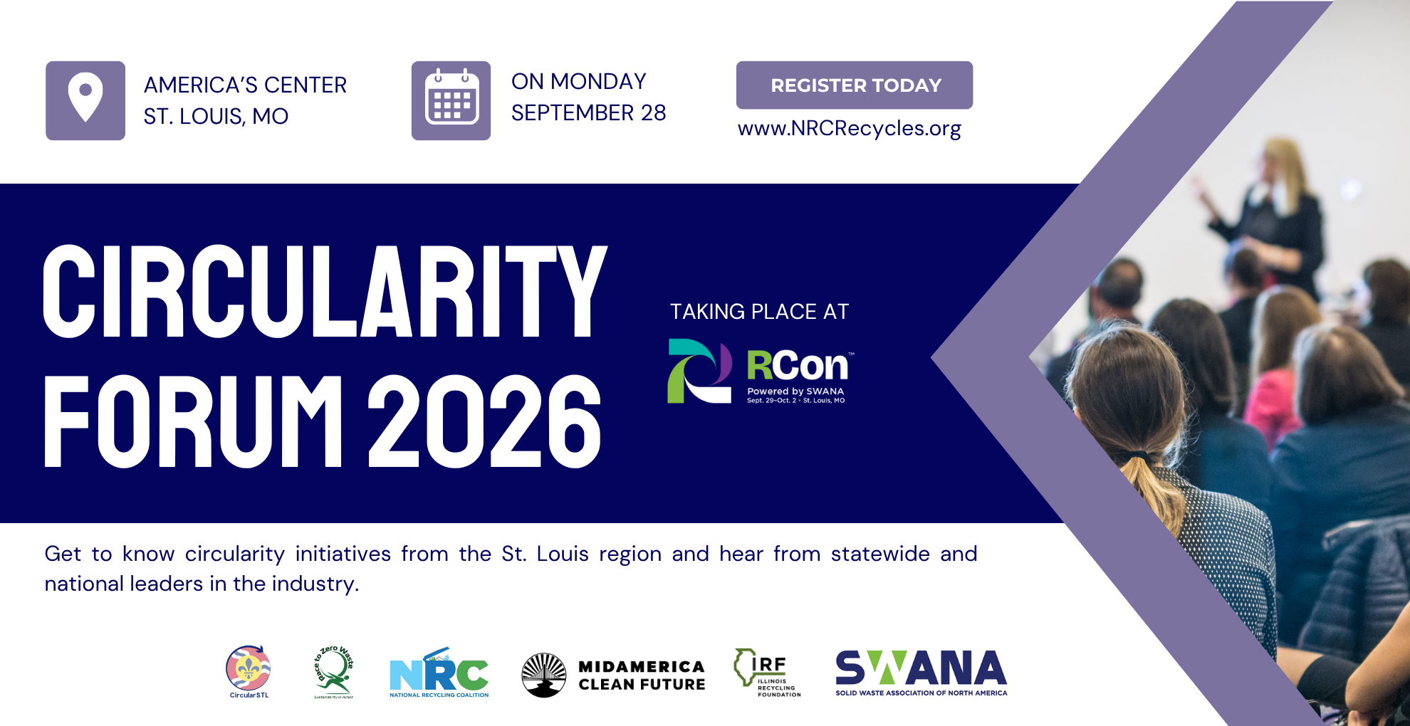 Circularity Forum 2026 at America's Center in St. Louis, Missouri on Monday, September 28.