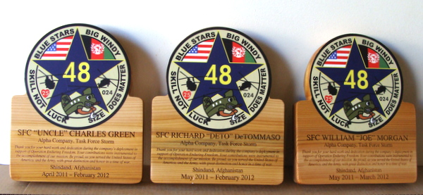 WP5165 - Army Deployment Plaques, Afghanistan, Engraved Natural Cedar