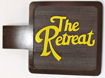 E14585– Carved and Sandblasted Wood Grain HDU Sign for "The Retreat"