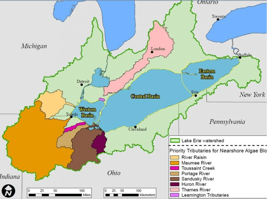 Lake Erie Watershed Map