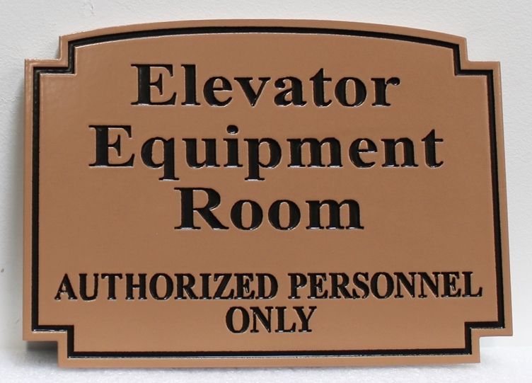 KA20622A - Engraved  High-Density-Urethane (HDU)  "Elevator Equipment Room" Sign 