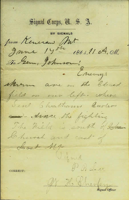 A Single Transcript Printed on U.S.A Signal Corp Stationary