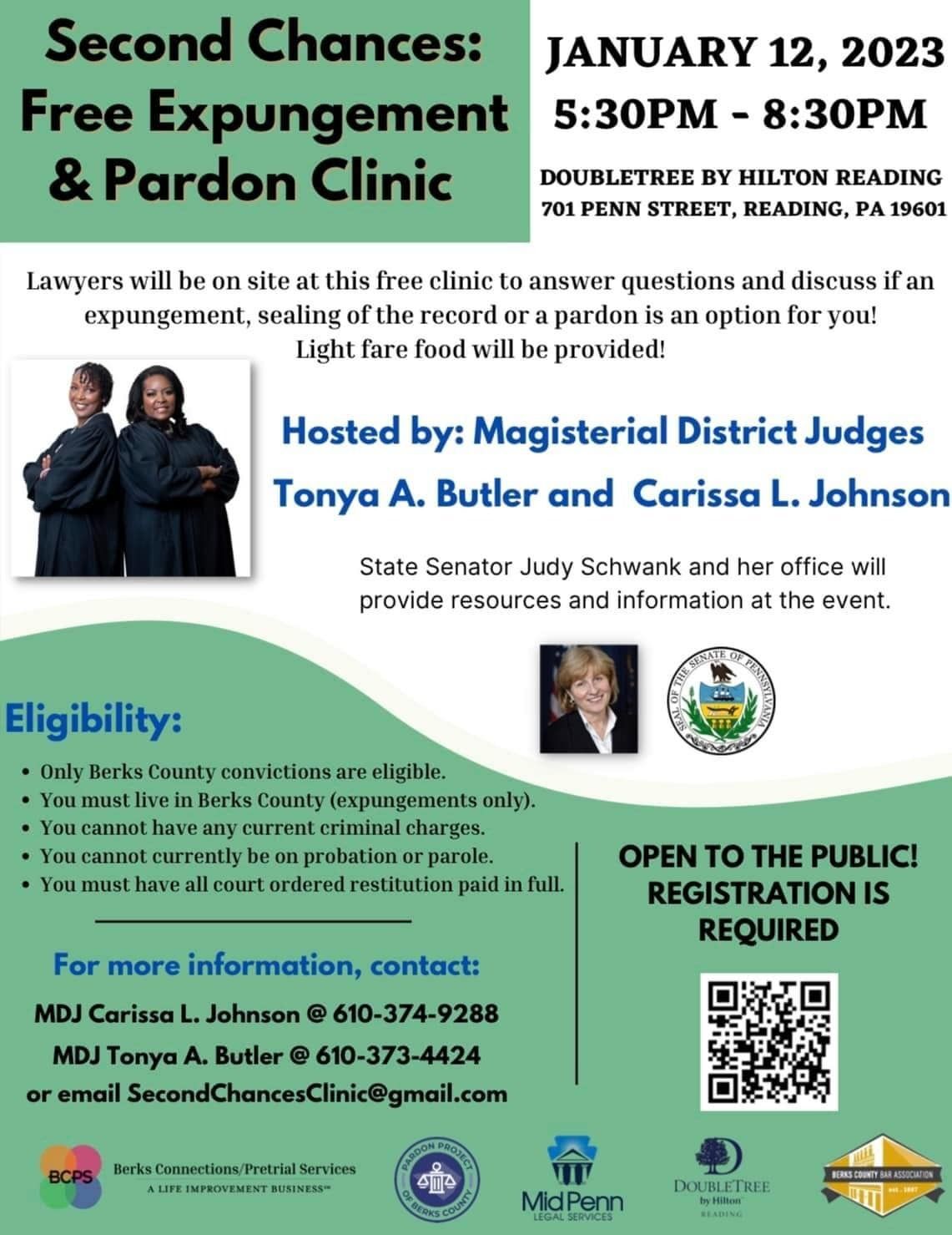 Free Expungement Clinic For more information email SecondChances@gmail.com