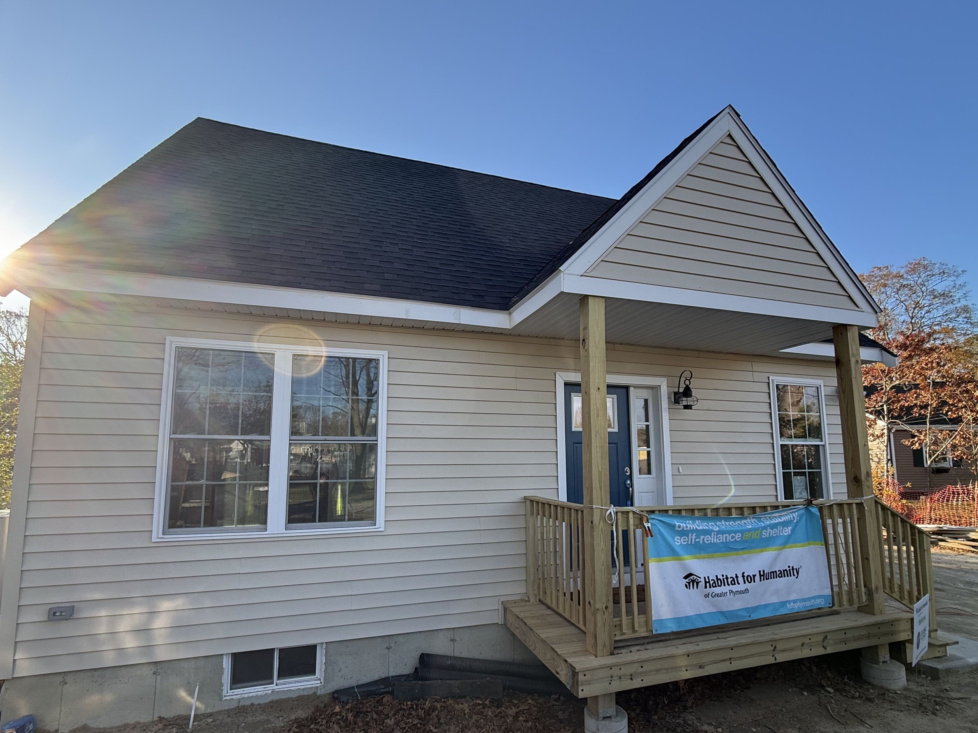 The exterior of a complete home built by HFHGP