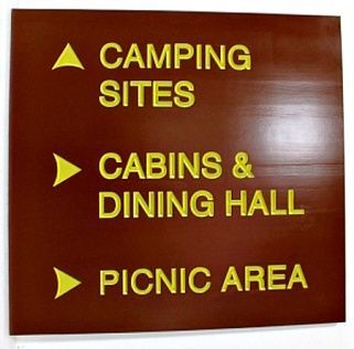 G16358 - Carved HDU Directional Campground Sign