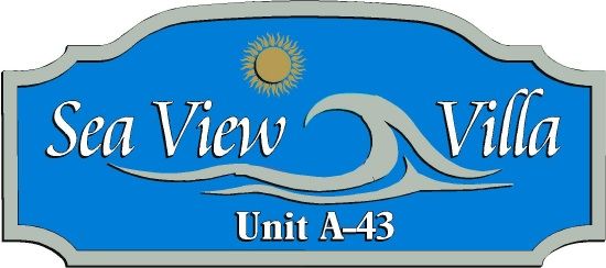 M1282 - Welcome/Name/Address Sign for Beach House, with Surf and Sun (Gallery 20)