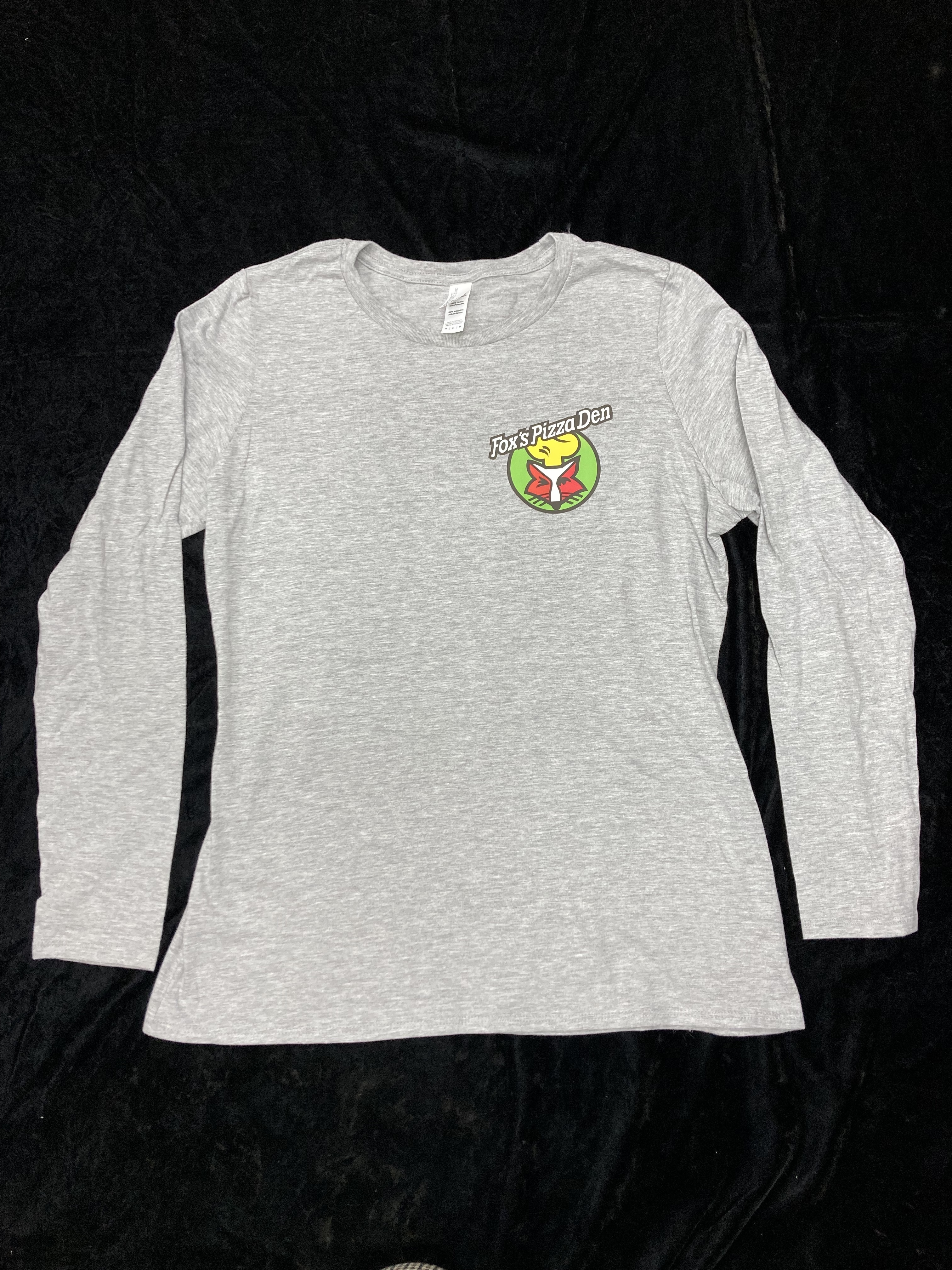 SALE Fox's Logo - Medium Heather Grey Long Sleeve Shirt