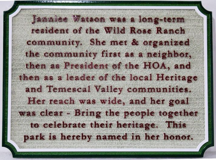GC16566 - Memorial Plaque for "Janlee Watson"
