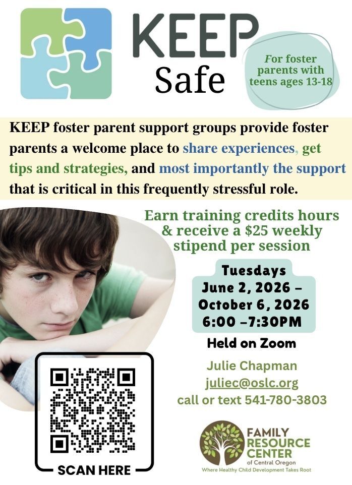 Keep Safe Flyer with Teen boy with head resting on arms looking up.