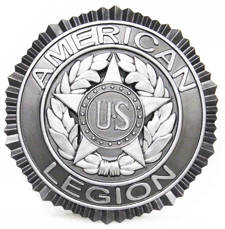 UP-1042 - Carved 3-D Bas-Relief HDU Plaque of the Emblem of the American Legion
