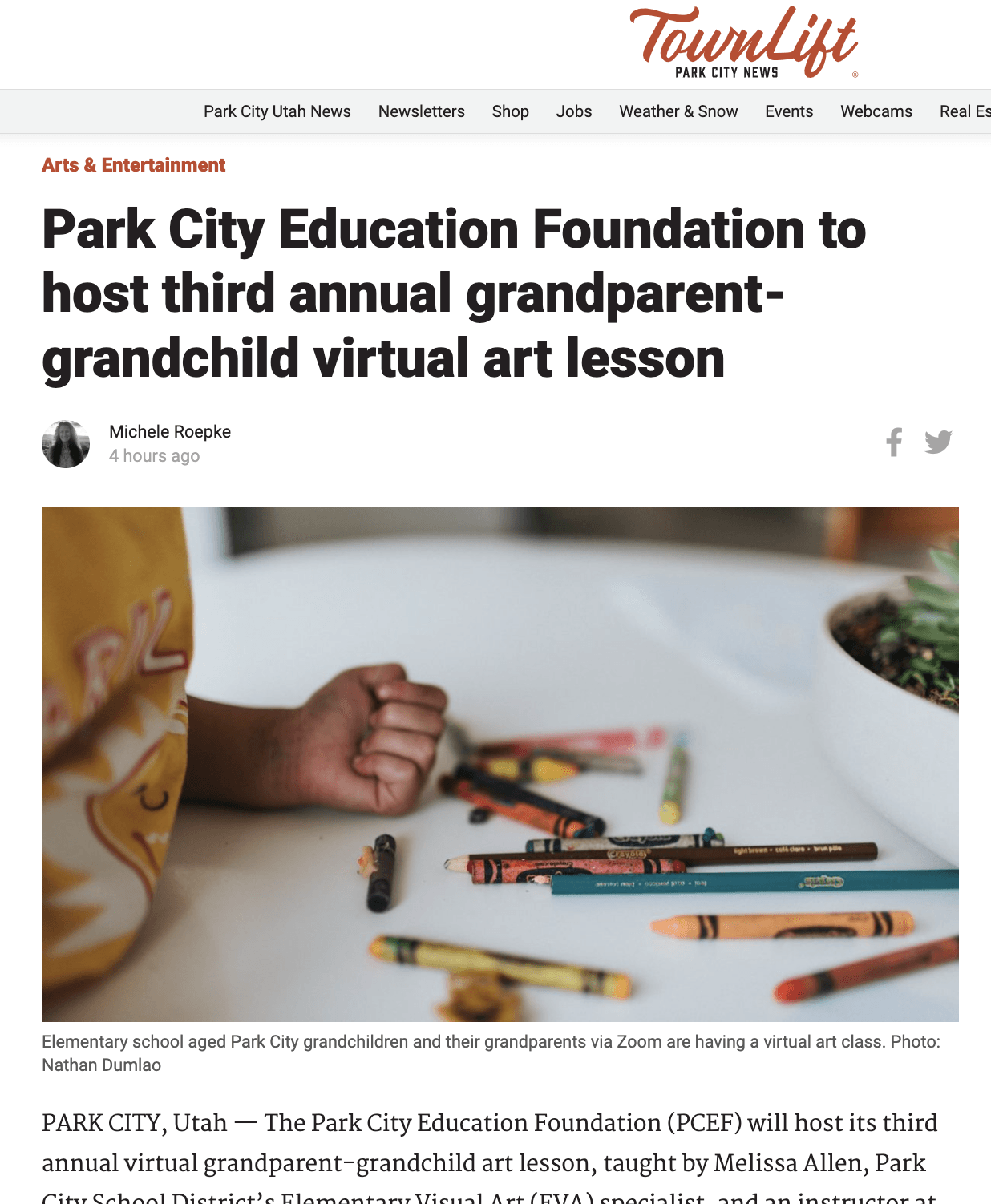 Park City Education Foundation to Host Third Annual Grandparent-Grandchild Virtual Art Lesson
