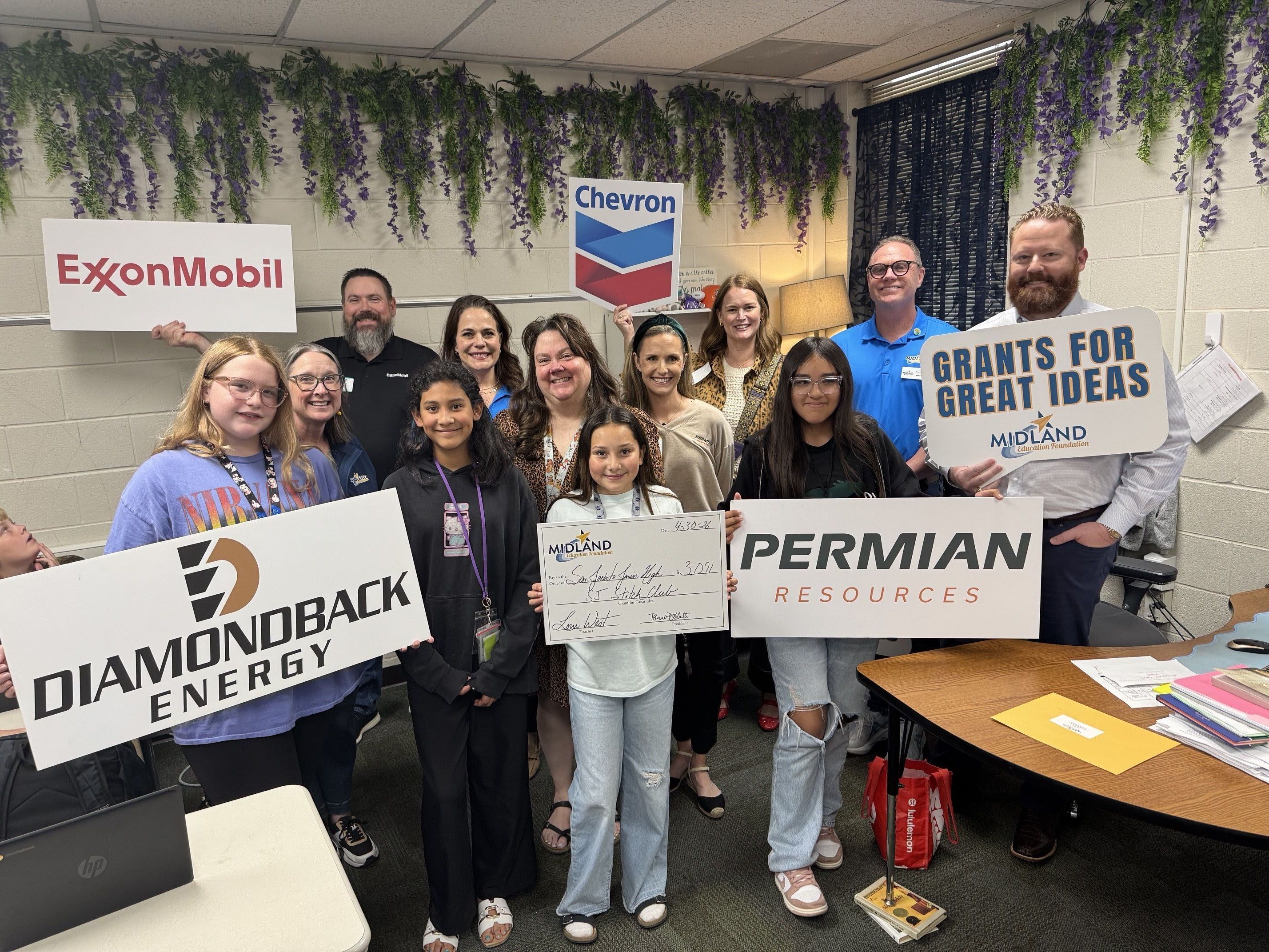 Classroom Grant Award with Students