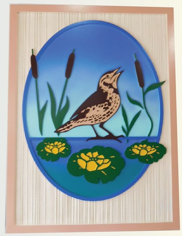 M23222 - Custom Wall Plaque with Multi-level Raised Artwork, a Bird in a Marsh 