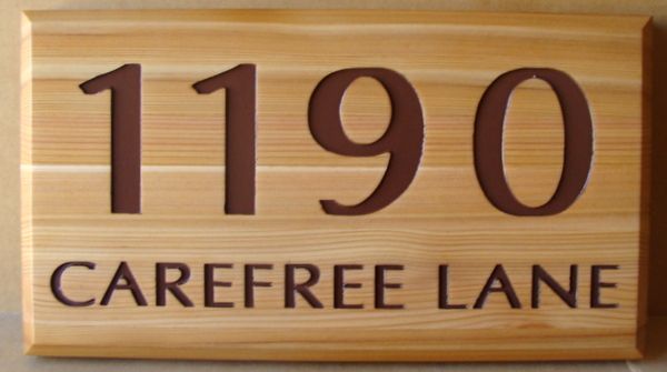 I18952 - Engraved Cedar Address Number Sign