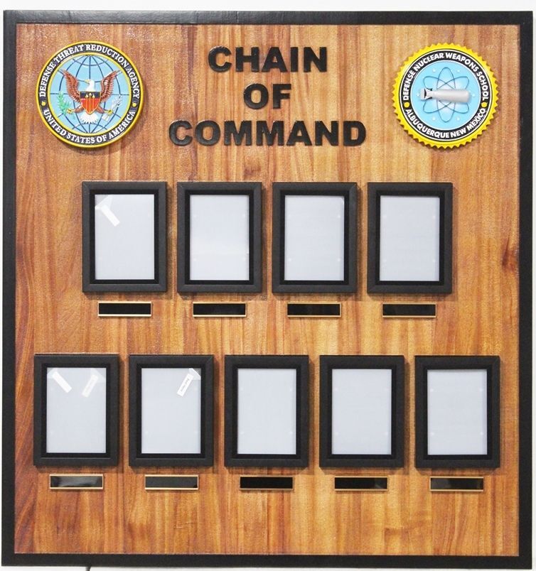 IP-1875 -Carved Photo Chain-of-Command Board for the Defense Nuclear Weapons School, Defense Threat Reduction Agency