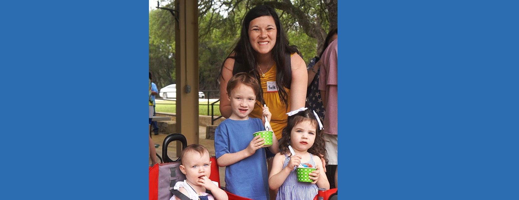 Yvette with her children.