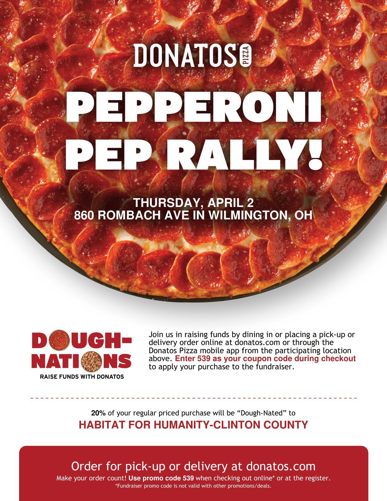 Donatos Dine to Donate April 2nd