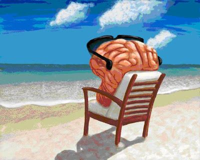 This is a picture of a brain lounging at the beach