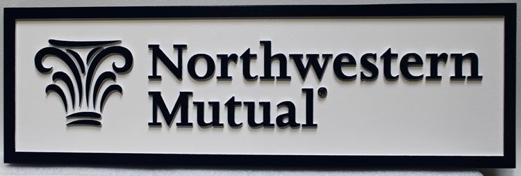 C12520 - Carved HDU Northwestern Mutual Insurance. Sign, 2.5-D Raised Text and Artwork