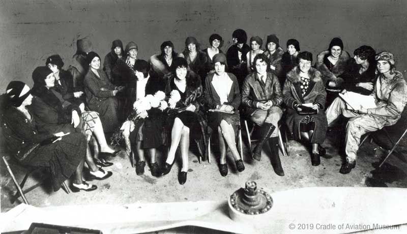 Ninety-Nines Organization of Women Pilots, first meeting, 11-02-1929 Curtiss Field, Valley Stream, L.I. (Cradle of Aviation Museum)