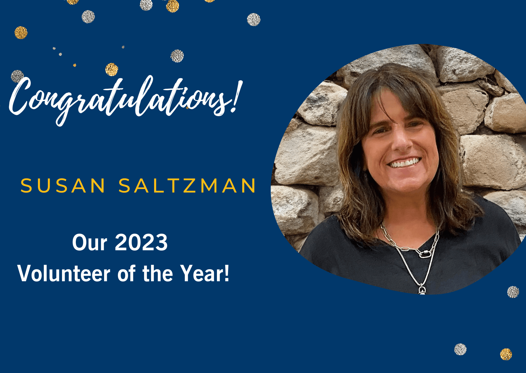 Susan Saltzman Recognized as our 2023 Volunteer of the Year