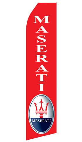 Maserati Logo Red Econo Stock Flag