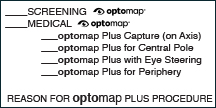 Reason for optomap plus procedure stamp