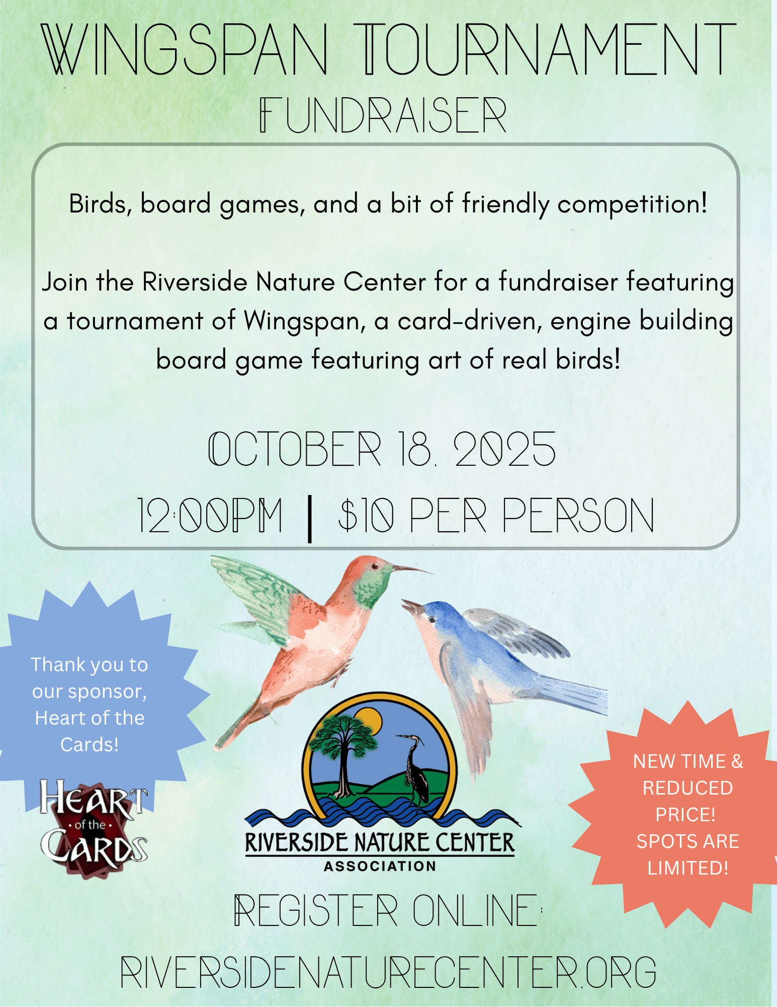 Kerrville Texas, Riverside Nature Center, Heart of Cards, Kerrville Events, Birds, board games, Wingspan, games, bird game