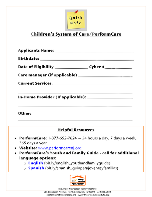 Children’s System of Care/PerformCare - Quick Information