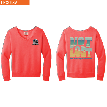 Port & Co™ Women's Beach Wash® Garment-Dyed V-Neck Sweatshirt