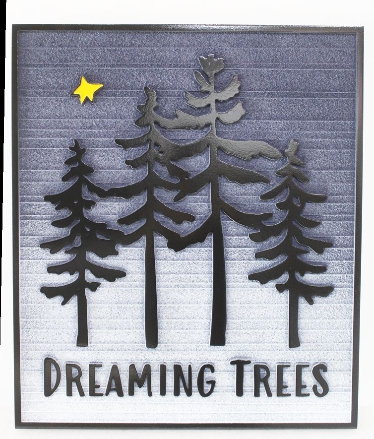 Stencils By Joanie 8" Tall Lodge Tree Stencil – Rustic Mountain Pine For Cabin & Lake House Crafts – 6x9" Blue Mylar