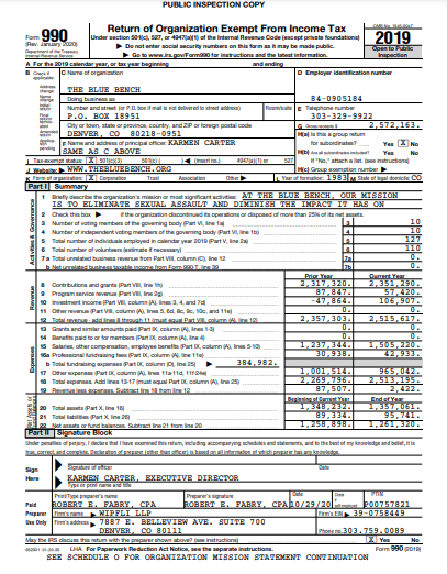 IRS Form 990 - 2019