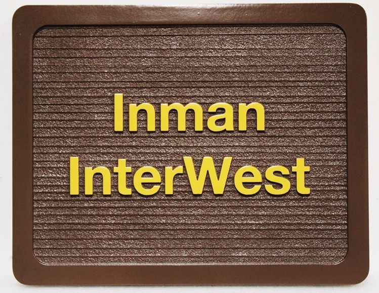 SA28858 - Carved and Sandblasted Wood Grain HDU Sign for Inman InterWest 