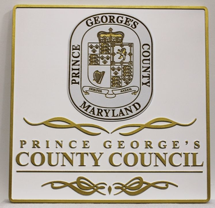CP-1466 Carved and Engraved Plaque for the County Council of Prince George's County, Maryland
