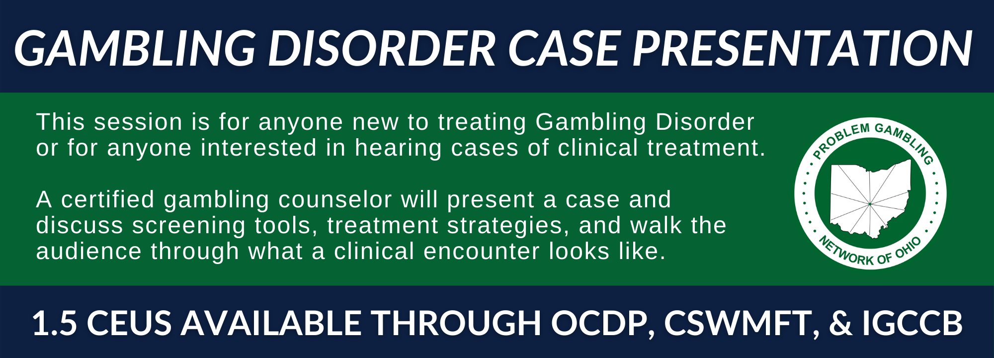 Gambling Disorder Case Presentation Webinar