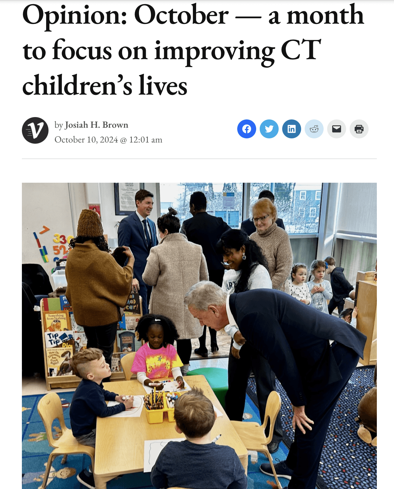 "October — a Month to Focus on Improving Connecticut Children’s Lives"