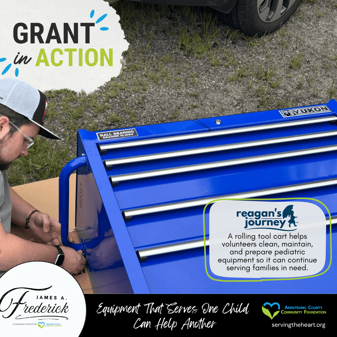 Reagan's Journey used grant money to purchase a rolling cart to house a steam cleaner to sanitize equipment