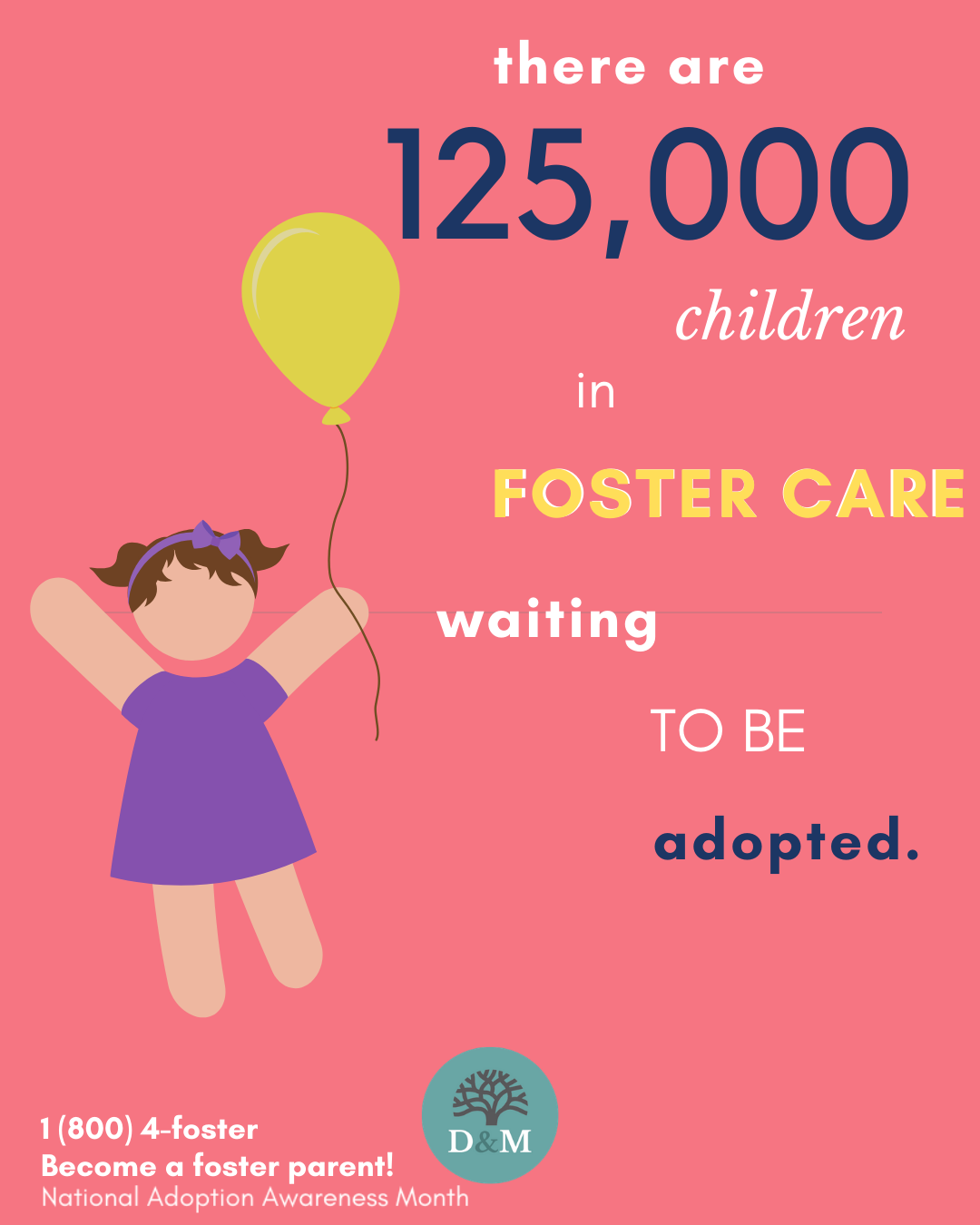 There are over 125,000 children in foster care waiting to be adopted