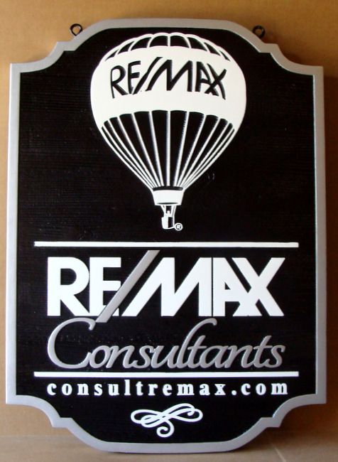 VP-1280 - Carved Wall Plaque of the Logo of RE/MAX,  Artist Painted