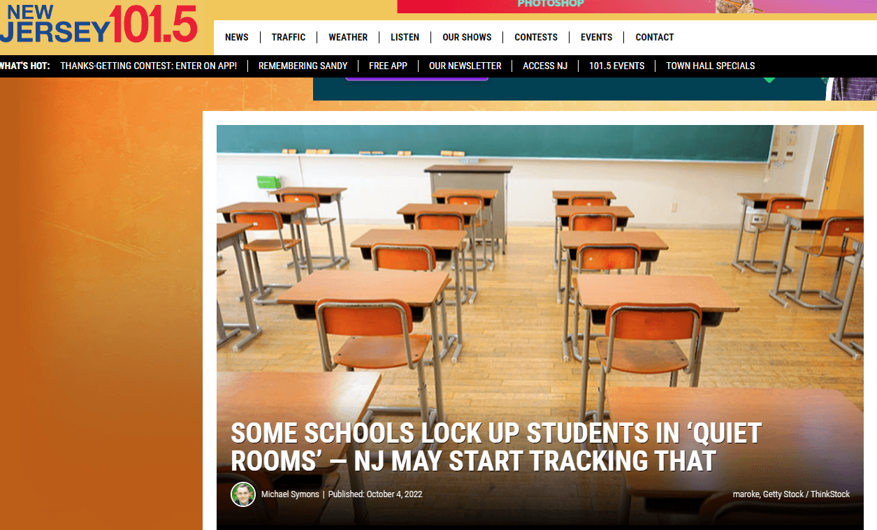 Some schools lock up students in 'quiet rooms' - NJ may start tracking that