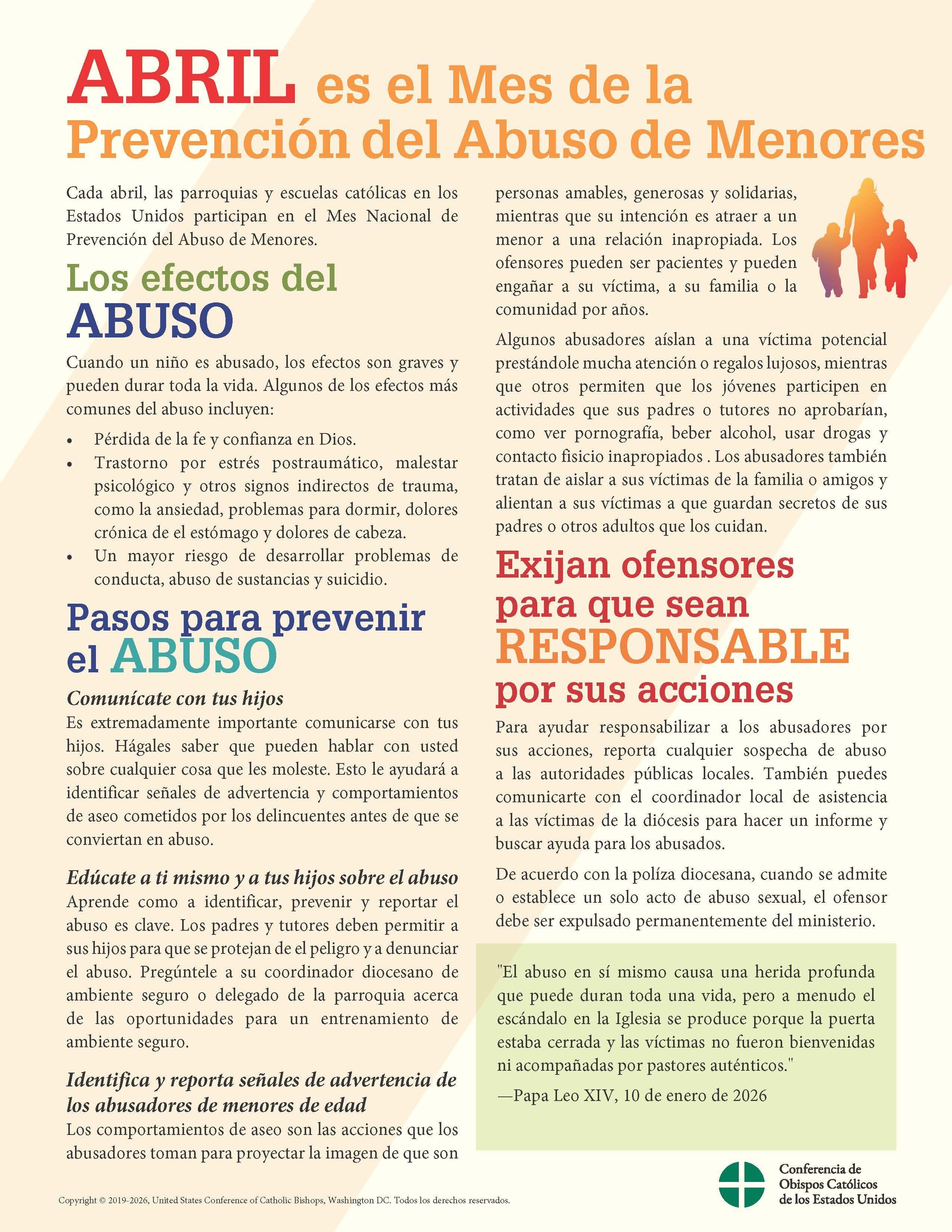 Spanish April Bulletin insert