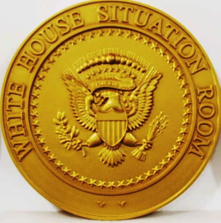 AP-1184 - Carved 3-D Plaque of the Seal of the White House Situation Room
