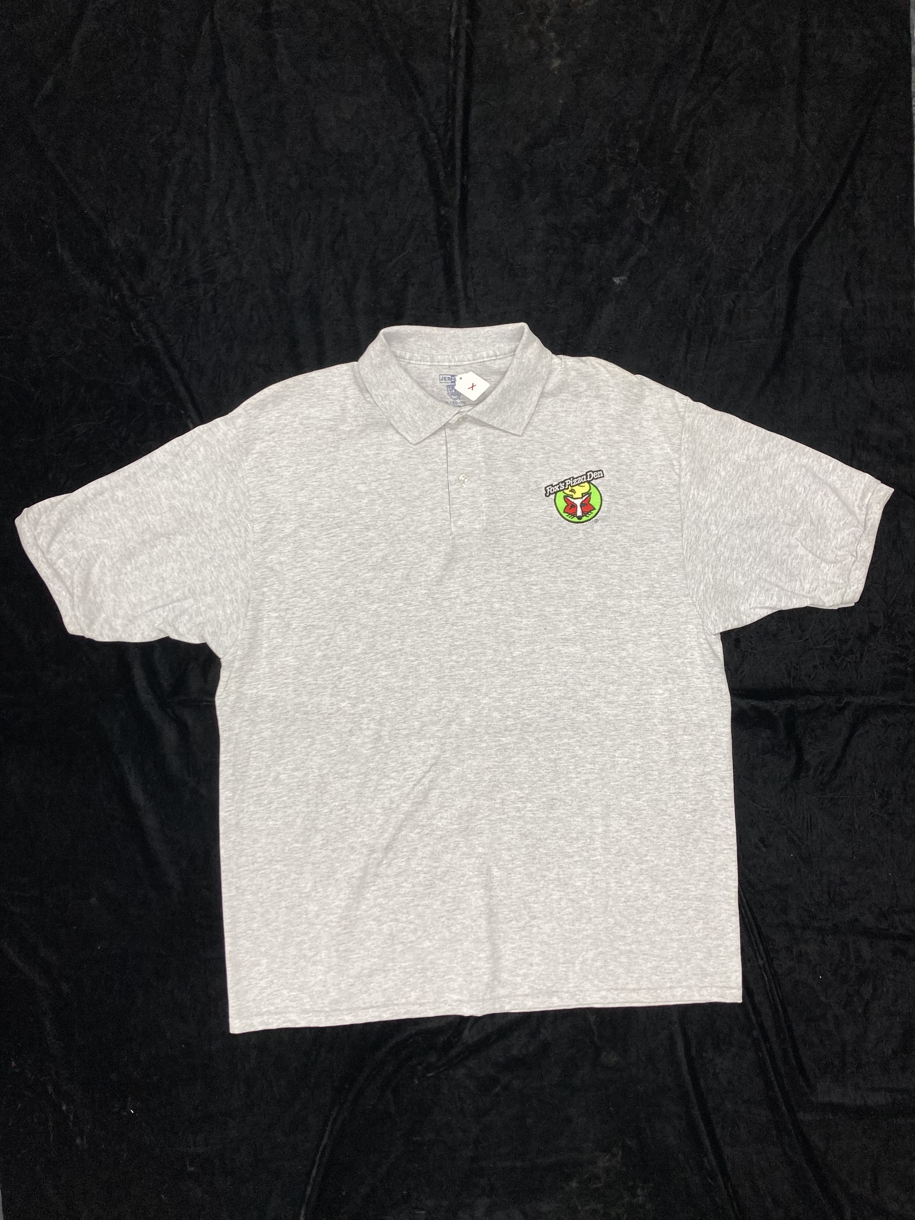 SALE Fox's Logo - XL Grey Cotton Polo