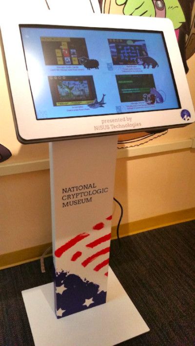 NiSus cryptologic game kiosk at the museum