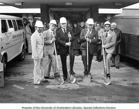 Groundbreaking for the Esfeld addition to the Caroline Kline Galland Home, 1975