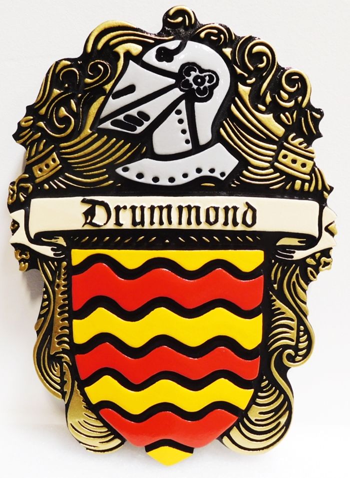 XP-3035 - Coat-of Arms for the Drummond Family, with Helmet and Shield