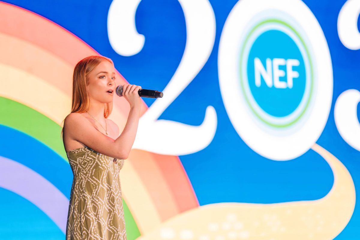 Image of speaker at NEF breakfast 2025