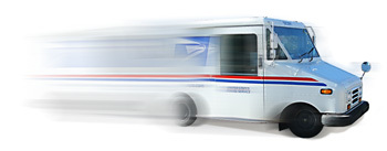 speeding mail truck